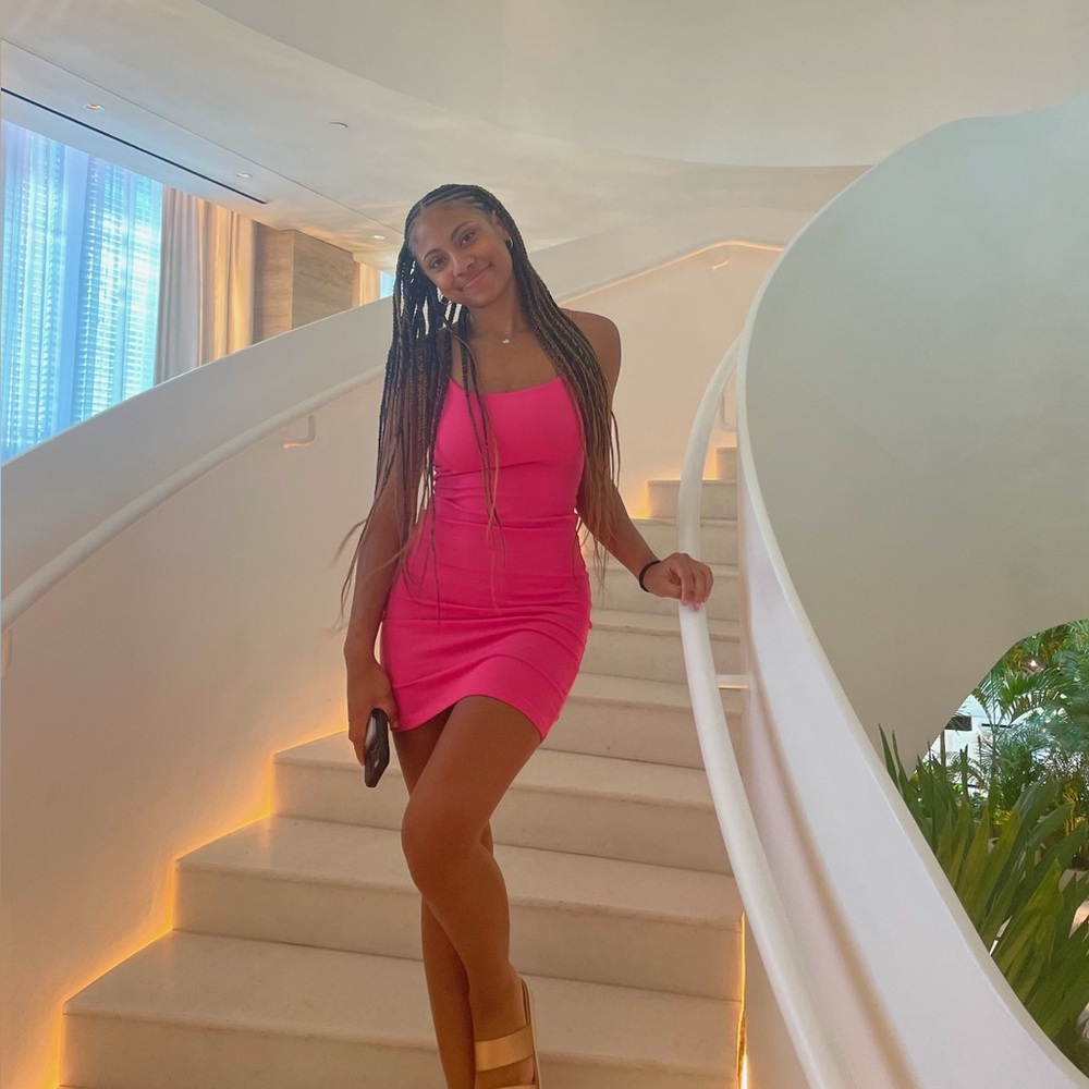 Zara Pink Spaghetti Strap Mini Dress - Picture 2 of 5